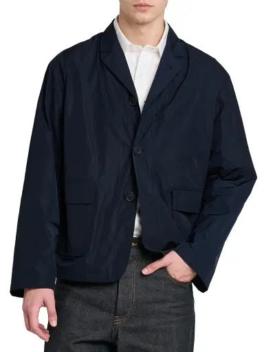Thom Browne Men's Engineered 4 Bar Classic Loopback Jersey Zip-Front Hoodie - Navy - Size XXL | Thumbnail 3 Thom Browne Men's Engineered 4 Bar Classic Loopback Jersey Zip-Front Hoodie - Navy - Size XXL | Thumbnail 3