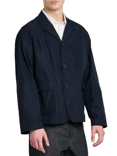 Thom Browne Men's Engineered 4 Bar Classic Loopback Jersey Zip-Front Hoodie - Navy - Size XXL | Thumbnail 4 Thom Browne Men's Engineered 4 Bar Classic Loopback Jersey Zip-Front Hoodie - Navy - Size XXL | Thumbnail 4