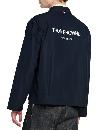 Thom Browne Men's Engineered 4 Bar Classic Loopback Jersey Zip-Front Hoodie - Navy - Size XXL | Thumbnail 5 Thom Browne Men's Engineered 4 Bar Classic Loopback Jersey Zip-Front Hoodie - Navy - Size XXL | Thumbnail 5