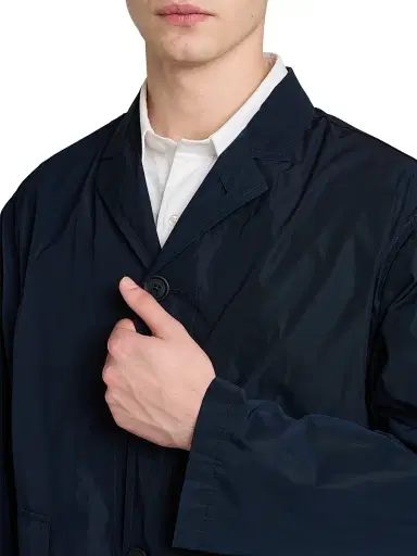 Thom Browne Men's Engineered 4 Bar Classic Loopback Jersey Zip-Front Hoodie - Navy - Size XXL | Thumbnail 6 Thom Browne Men's Engineered 4 Bar Classic Loopback Jersey Zip-Front Hoodie - Navy - Size XXL | Thumbnail 6