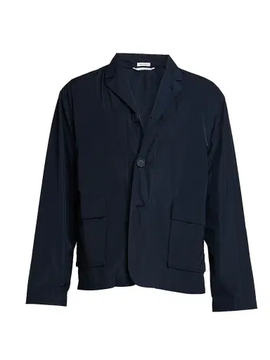 Thom Browne Men's Engineered 4 Bar Classic Loopback Jersey Zip-Front Hoodie - Navy - Size XXL | Thumbnail 1 Thom Browne Men's Engineered 4 Bar Classic Loopback Jersey Zip-Front Hoodie - Navy - Size XXL | Thumbnail 1