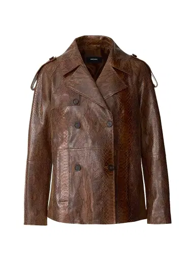Mackage Women's Dolores Snake-Embossed Leather Jacket - Umber - Size XL | Thumbnail 1 Mackage Women's Dolores Snake-Embossed Leather Jacket - Umber - Size XL | Thumbnail 1