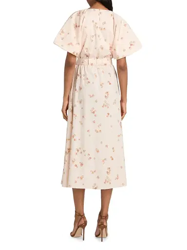 Altuzarra Women's Paulina Floral Belted Midi-Dress - Pale Blushao Petals - Size 12 | Thumbnail 5 Altuzarra Women's Paulina Floral Belted Midi-Dress - Pale Blushao Petals - Size 12 | Thumbnail 5