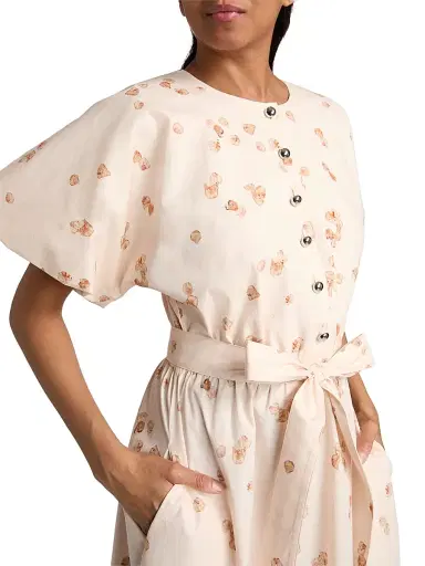 Altuzarra Women's Paulina Floral Belted Midi-Dress - Pale Blushao Petals - Size 12 | Thumbnail 6 Altuzarra Women's Paulina Floral Belted Midi-Dress - Pale Blushao Petals - Size 12 | Thumbnail 6