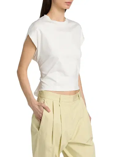 Proenza Schouler White Label Women's Reeva Cotton T-Shirt | Thumbnail 4 Proenza Schouler White Label Women's Reeva Cotton T-Shirt | Thumbnail 4