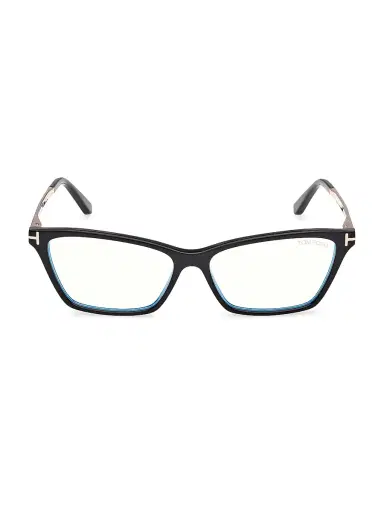 TOM FORD Women's 56MM Blue Block Rectangular Eyeglasses - Black Rose Gold | Thumbnail 2 TOM FORD Women's 56MM Blue Block Rectangular Eyeglasses - Black Rose Gold | Thumbnail 2