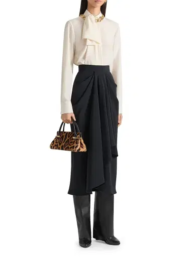 Givenchy Women's Mini Pinch Top Handle Bag in Pony Effect Leather with Leopard Pattern - Black Beige | Thumbnail 2