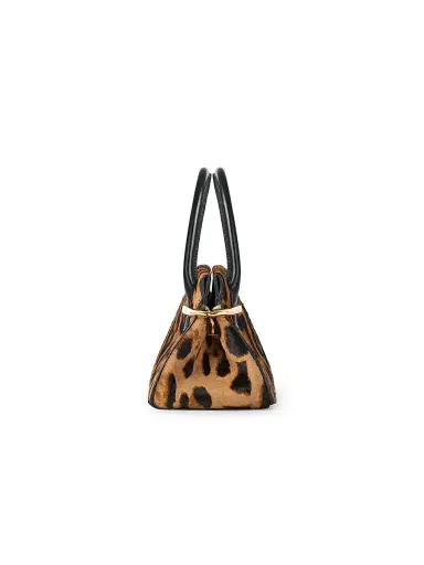 Givenchy Women's Mini Pinch Top Handle Bag in Pony Effect Leather with Leopard Pattern - Black Beige | Thumbnail 3