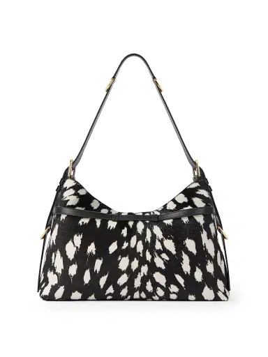 Givenchy Women's Voyou Shoulder Bag in Pony Effect Leather with Leopard Pattern - Black White | Thumbnail 3 Givenchy Women's Voyou Shoulder Bag in Pony Effect Leather with Leopard Pattern - Black White | Thumbnail 3