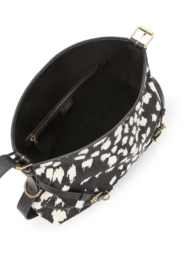 Givenchy Women's Voyou Shoulder Bag in Pony Effect Leather with Leopard Pattern - Black White | Thumbnail 4 Givenchy Women's Voyou Shoulder Bag in Pony Effect Leather with Leopard Pattern - Black White | Thumbnail 4