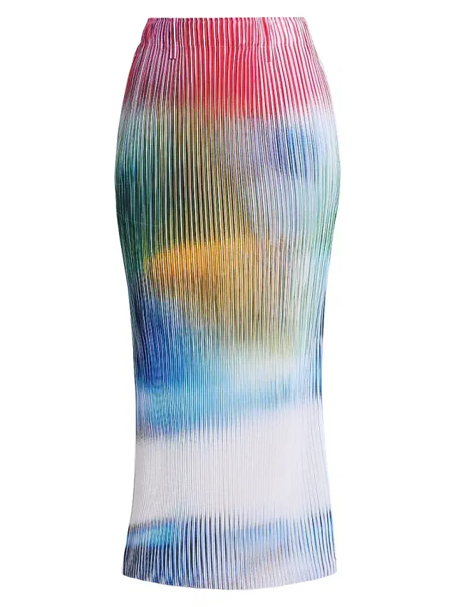 Women's Obscure Pleats Midi-Skirt - Multi Color