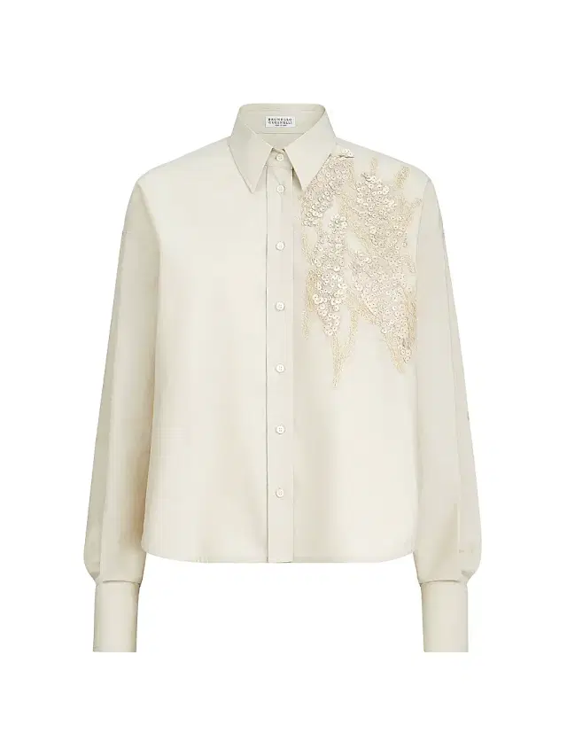 Brunello Cucinelli Women's Techno Cotton Poplin Shirt - Panama