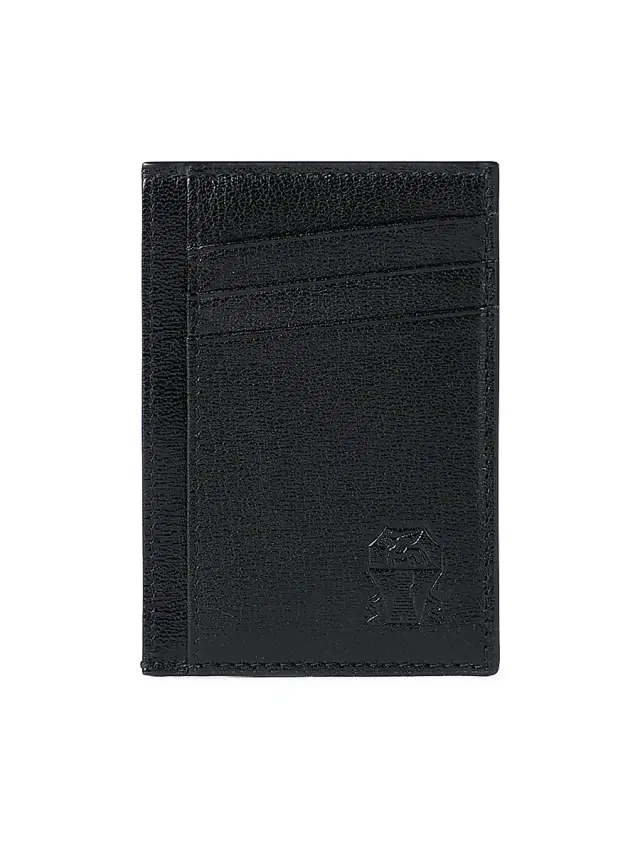 Brunello Cucinelli Men's Grained Leather Card Holder - Black