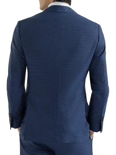 Brunello Cucinelli Men's Super 150s Virgin Wool Houndstooth Blazer - Navy Blue - Size 32 | Thumbnail 3