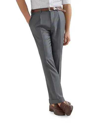 Brunello Cucinelli Men's Super 150s Virgin Wool Four Season Batavia Trousers | Thumbnail 3 Brunello Cucinelli Men's Super 150s Virgin Wool Four Season Batavia Trousers | Thumbnail 3