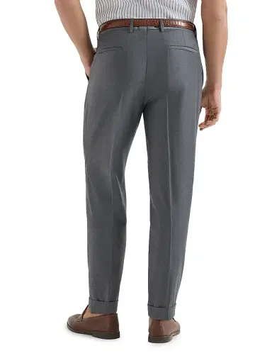 Brunello Cucinelli Men's Super 150s Virgin Wool Four Season Batavia Trousers | Thumbnail 4 Brunello Cucinelli Men's Super 150s Virgin Wool Four Season Batavia Trousers | Thumbnail 4