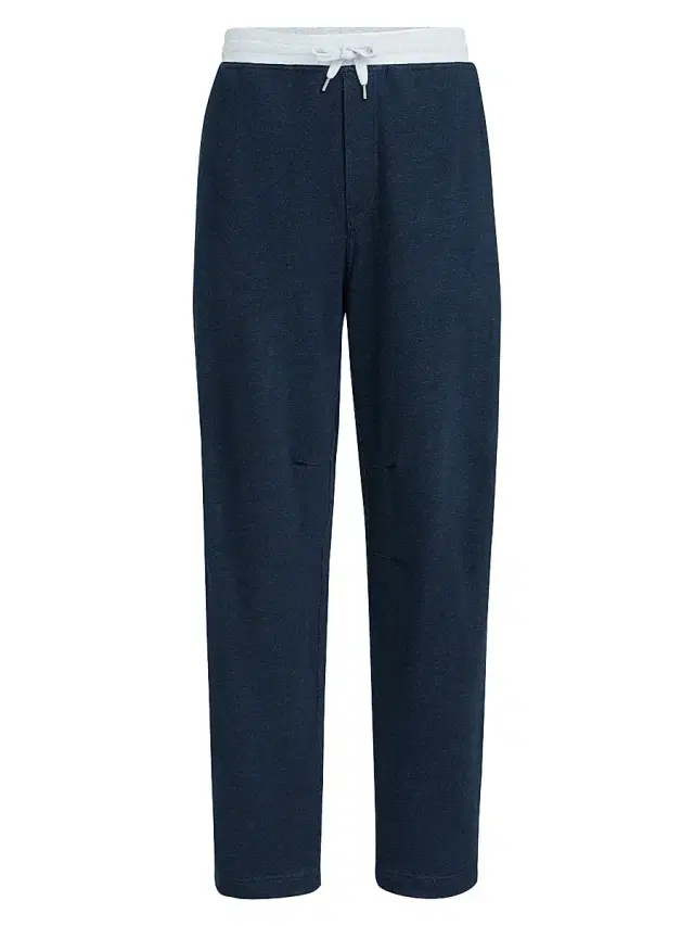Brunello Cucinelli Men's Cotton and Linen Mélange French Terry Trousers - Navy Blue