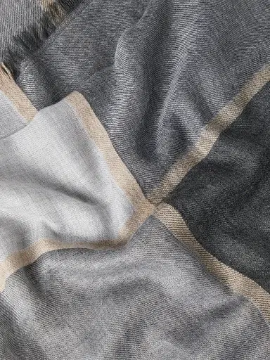 Brunello Cucinelli Men's Cashmere and Silk Color Block Scarf | Thumbnail 3 Brunello Cucinelli Men's Cashmere and Silk Color Block Scarf | Thumbnail 3