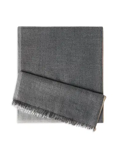 Brunello Cucinelli Men's Cashmere and Silk Color Block Scarf | Thumbnail 1 Brunello Cucinelli Men's Cashmere and Silk Color Block Scarf | Thumbnail 1