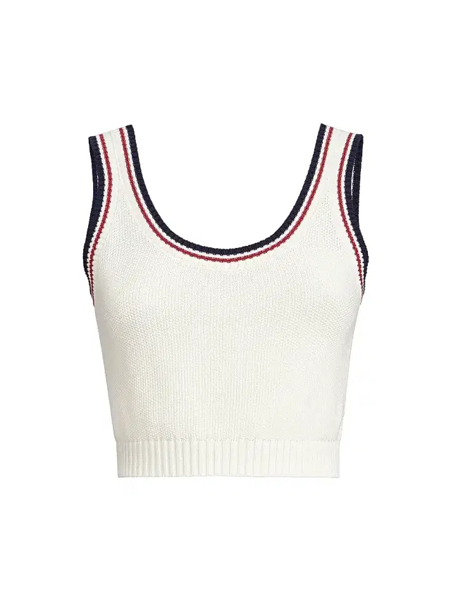 Brunello Cucinelli Women's Cotton Piqué Effect Knit Crop Top - Panama
