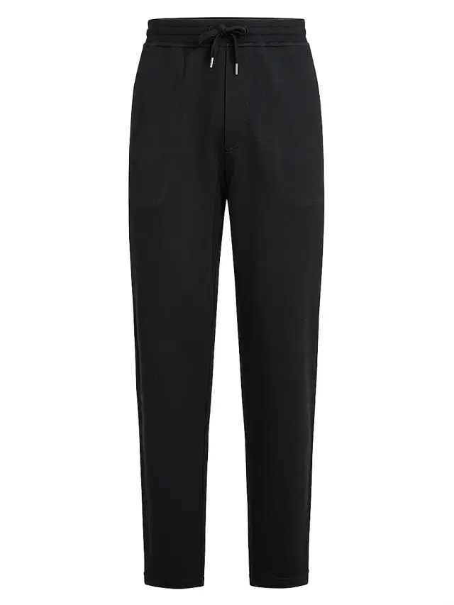Men's Cotton, Cashmere and Silk French Terry Double Cloth Trousers - Black
