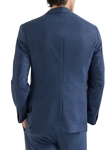 Brunello Cucinelli Men's Super 150s Virgin Wool Prince of Wales Jacket - Blue - Size 48 | Thumbnail 3 Brunello Cucinelli Men's Super 150s Virgin Wool Prince of Wales Jacket - Blue - Size 48 | Thumbnail 3