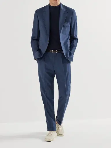 Brunello Cucinelli Men's Super 150s Virgin Wool Prince of Wales Jacket - Blue - Size 48 | Thumbnail 6 Brunello Cucinelli Men's Super 150s Virgin Wool Prince of Wales Jacket - Blue - Size 48 | Thumbnail 6
