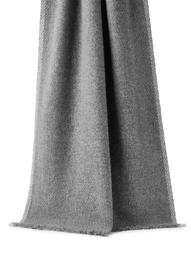 Brunello Cucinelli Men's Cashmere Diagonal Scarf Grey | Thumbnail 2