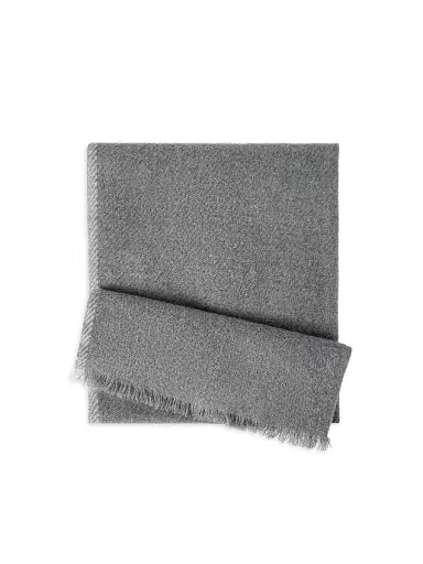 Brunello Cucinelli Men's Cashmere Diagonal Scarf Grey | Thumbnail 1