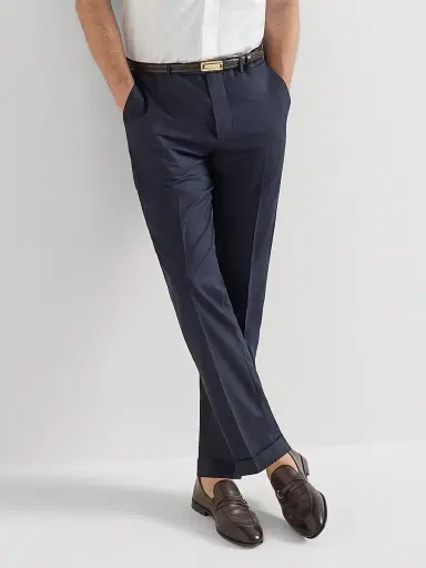 Brunello Cucinelli Men's Lightweight Cashmere Trousers - Navy Blue - Size 46 | Thumbnail 5