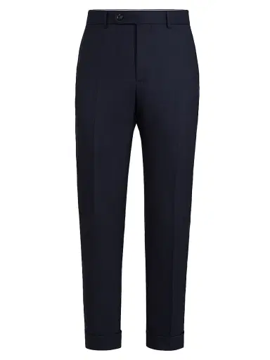 Brunello Cucinelli Men's Lightweight Cashmere Trousers - Navy Blue - Size 46 | Thumbnail 1
