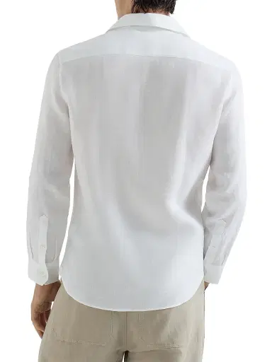 Brunello Cucinelli Men's Linen Easy Fit Shirt with Chest Pockets - White - Size XXXL | Thumbnail 3 Brunello Cucinelli Men's Linen Easy Fit Shirt with Chest Pockets - White - Size XXXL | Thumbnail 3