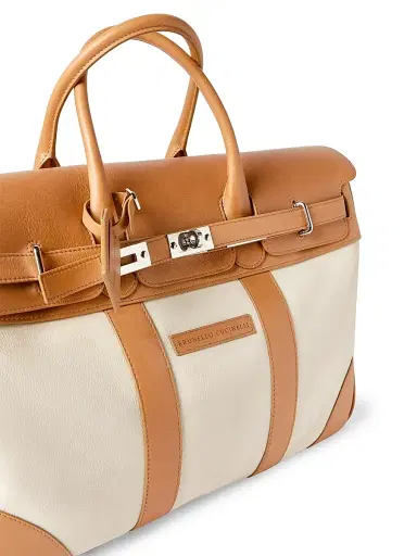 Brunello Cucinelli Men's Grained Calfskin and Cowhide Country Bag | Thumbnail 4