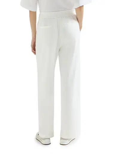 Brunello Cucinelli Women's Techno Cotton Piqué Track Trousers - White - Size XXXL | Thumbnail 4