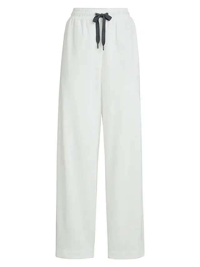 Brunello Cucinelli Women's Techno Cotton Piqué Track Trousers - White