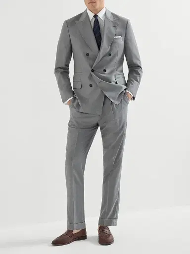 Brunello Cucinelli Men's Virgin Wool and Silk Lightweight Hopsack One and a Half Breasted Blazer - Grey - Size 48 | Thumbnail 6 Brunello Cucinelli Men's Virgin Wool and Silk Lightweight Hopsack One and a Half Breasted Blazer - Grey - Size 48 | Thumbnail 6