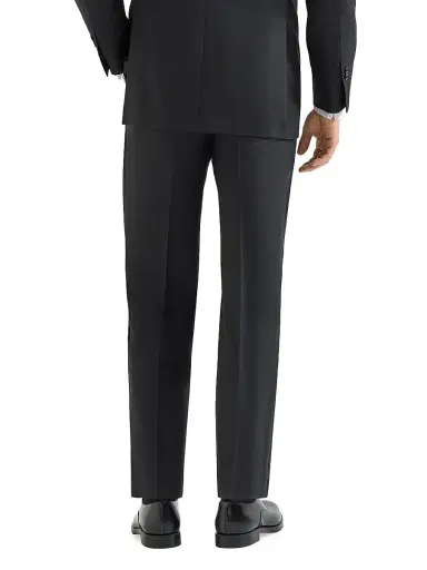 Brunello Cucinelli Men's Tuxedo with Peak Lapel Jacket and Trousers with Pleats - Black - Size 38 | Thumbnail 3