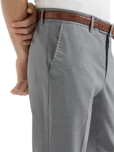 Brunello Cucinelli Men's Virgin Wool and Silk Lightweight Hopsack Trousers - Grey - Size 46 | Thumbnail 4 Brunello Cucinelli Men's Virgin Wool and Silk Lightweight Hopsack Trousers - Grey - Size 46 | Thumbnail 4