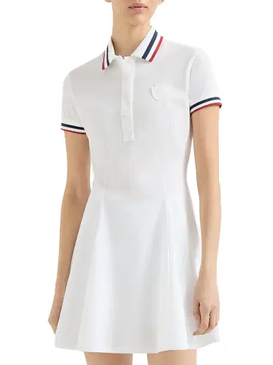 Brunello Cucinelli Women's Stretch Cotton Piqué Mini Dress with Logo | Thumbnail 2 Brunello Cucinelli Women's Stretch Cotton Piqué Mini Dress with Logo | Thumbnail 2