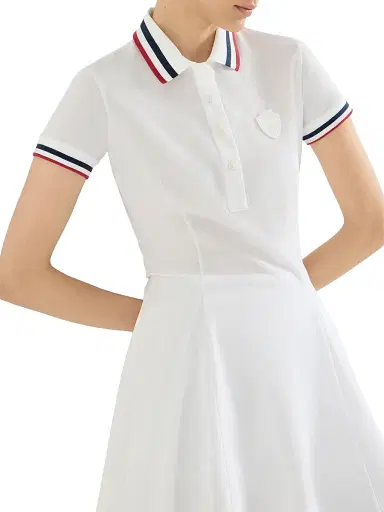 Brunello Cucinelli Women's Stretch Cotton Piqué Mini Dress with Logo | Thumbnail 3 Brunello Cucinelli Women's Stretch Cotton Piqué Mini Dress with Logo | Thumbnail 3