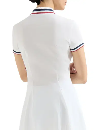 Brunello Cucinelli Women's Stretch Cotton Piqué Mini Dress with Logo | Thumbnail 4 Brunello Cucinelli Women's Stretch Cotton Piqué Mini Dress with Logo | Thumbnail 4