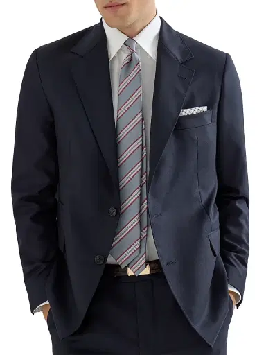 Brunello Cucinelli Men's Lightweight Cashmere Blazer - Navy Blue - Size 46 | Thumbnail 4
