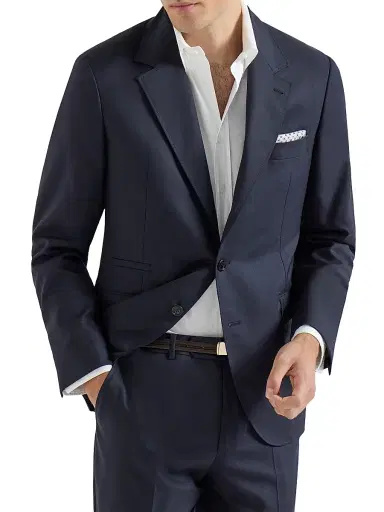 Brunello Cucinelli Men's Lightweight Cashmere Blazer - Navy Blue - Size 46 | Thumbnail 1