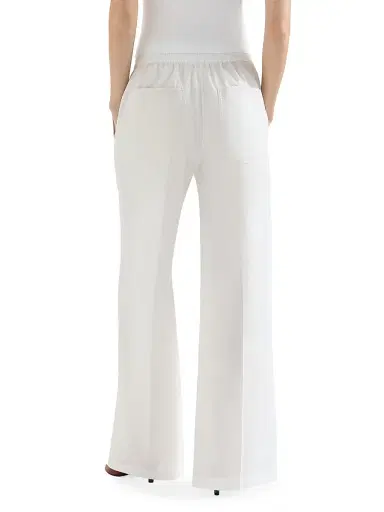 Brunello Cucinelli Women's Techno Cotton Poplin Loose Track Trousers - White - Size 10 | Thumbnail 4