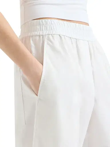 Brunello Cucinelli Women's Techno Cotton Poplin Loose Track Trousers - White - Size 10 | Thumbnail 5