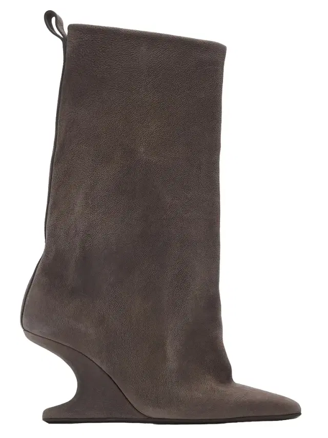 Rick Owens Women's Cantilever 8 Suede Sharp Flared Boots - Dark Dust