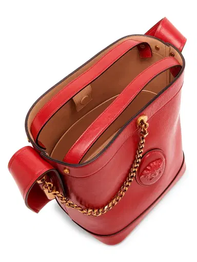 Versace Women's Pivot Small Leather Bucket Bag - Fire Gold | Thumbnail 3