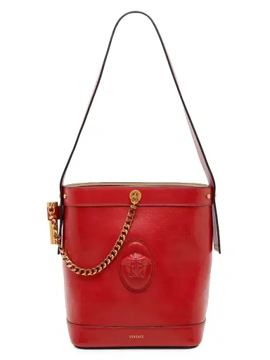 Versace Women's Pivot Small Leather Bucket Bag - Fire Gold | Thumbnail 1