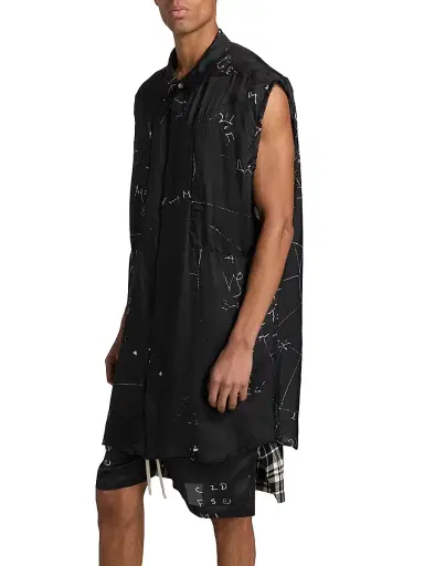 Rick Owens Men's Camicia Senza Abstract Vest - Black Milk | Thumbnail 4 Rick Owens Men's Camicia Senza Abstract Vest - Black Milk | Thumbnail 4