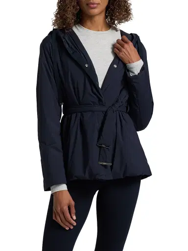 HERNO Women's Belted Hooded Jacket - Navy - Size 0 | Thumbnail 3 HERNO Women's Belted Hooded Jacket - Navy - Size 0 | Thumbnail 3